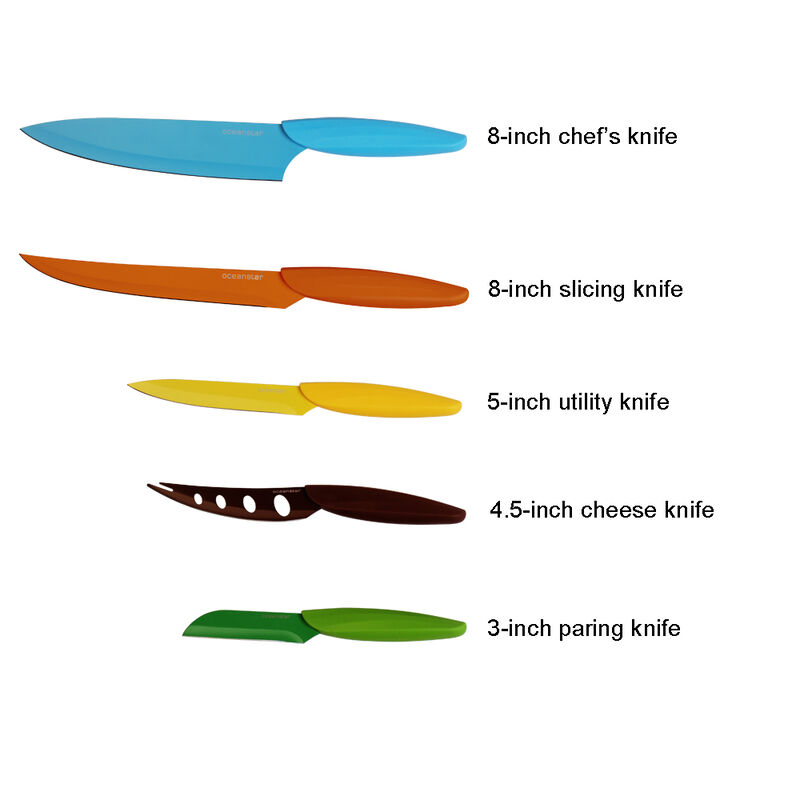 Oceanstar 6-Piece Non-Stick Coating knife set with Block