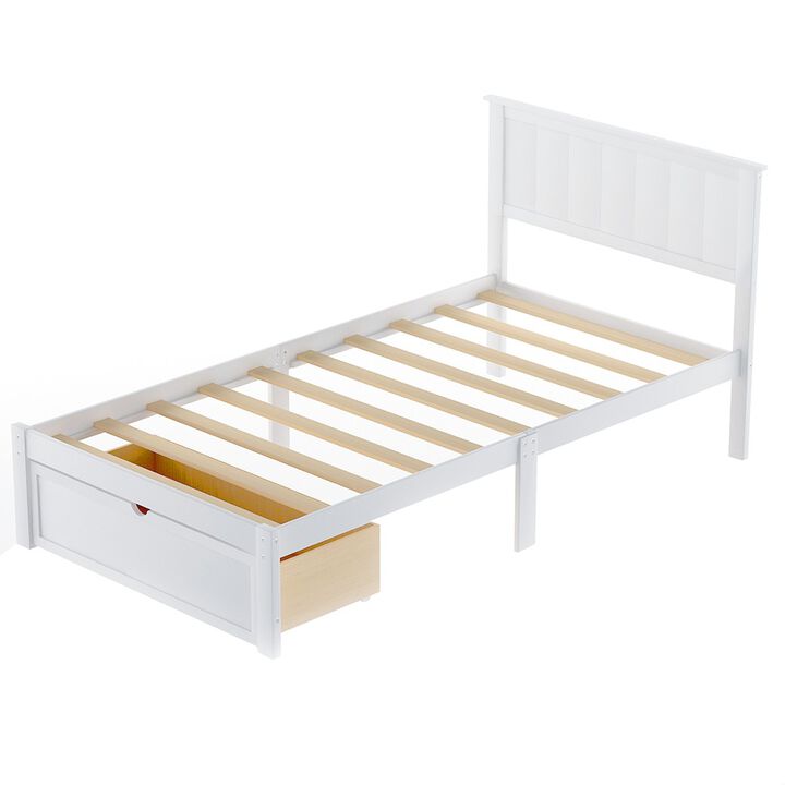 Modern Wooden Bed &ndash; Sleek Space Saver