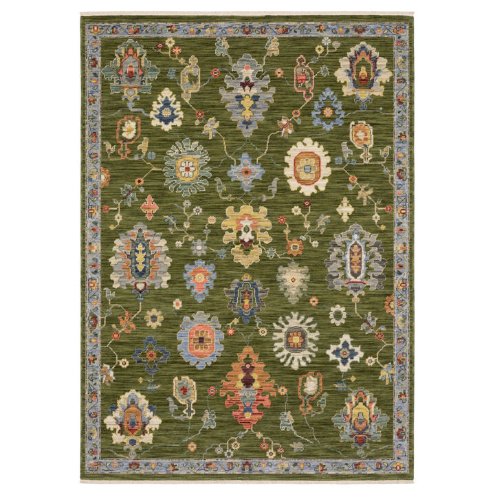 HomeRoots Oriental Area Rug With Fringe