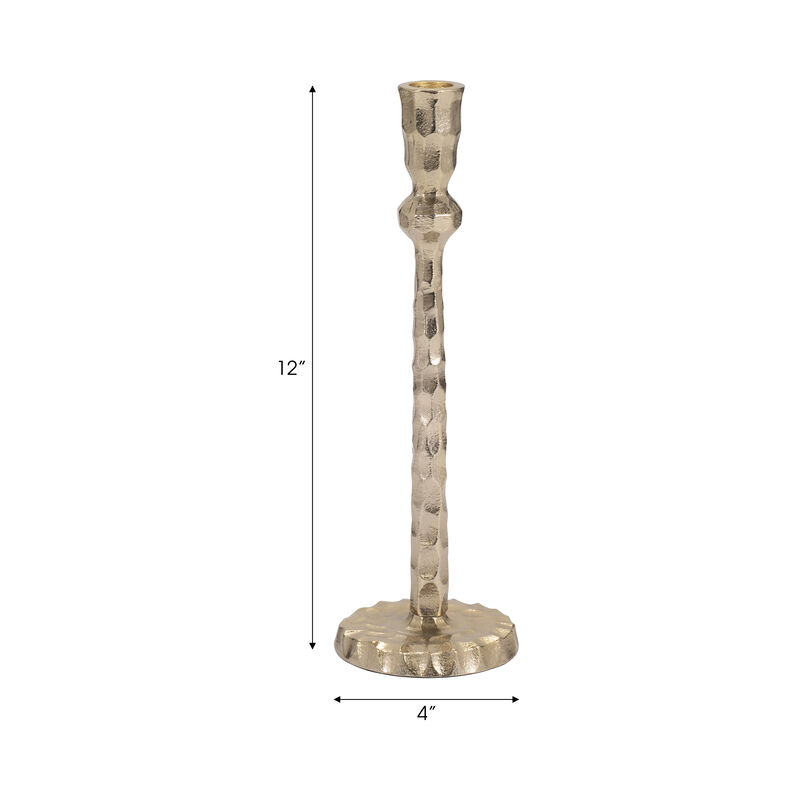 12" Hammered Taper Candleholder