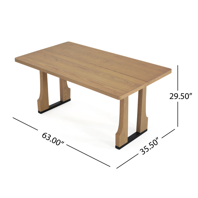 Merax Farmhouse Style Rectangular Dining Table image number 6