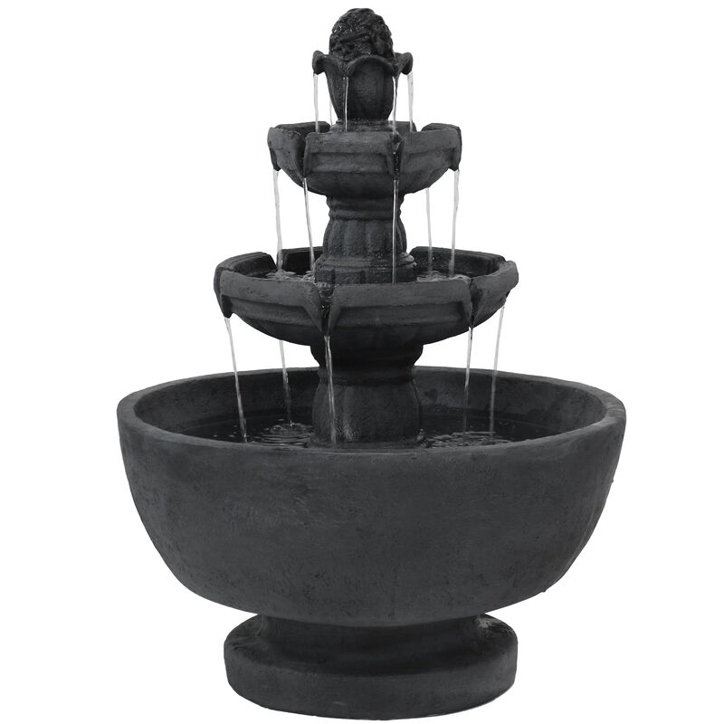 Sunnydaze Budding Fruition Polyresin Outdoor 3-Tier Water Fountain