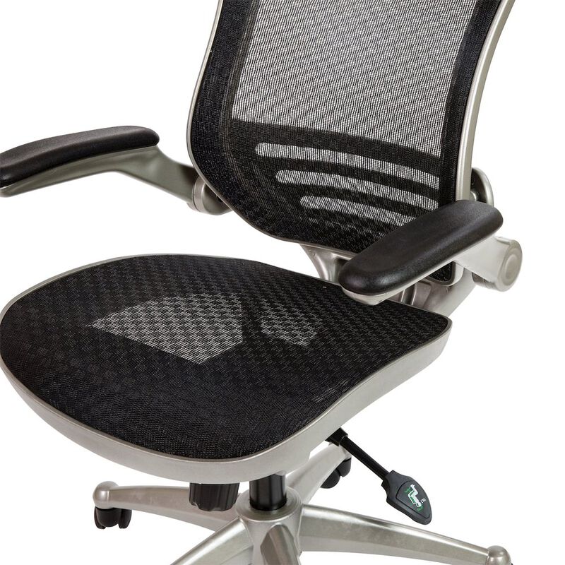 Flash Furniture Mid-Back Black Mesh Executive Swivel Office Chair with Melrose Gold Frame image number 5