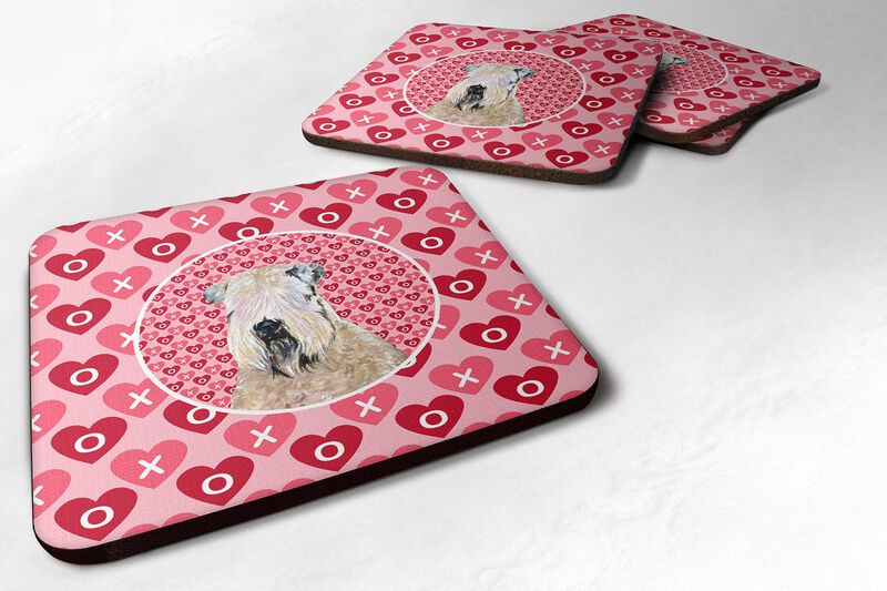 Caroline's Treasures SS4493FC Wheaten Terrier Soft Coated Foam Coasters (Set of 4), 3.5 H x 3.5 W, Multicolor image number 0