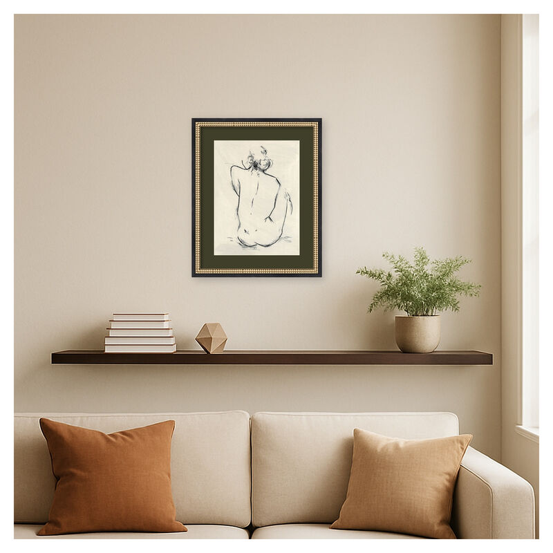 Girl Sitting by Chloe Elliott Wood Framed Wall Art Print image number 3