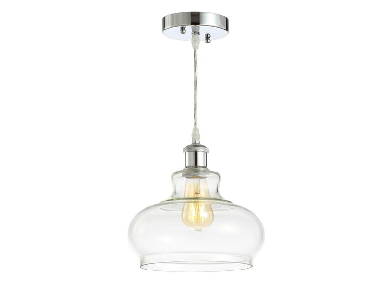 Hampton Adjustable Iron/Glass Pharmacy LED Pendant