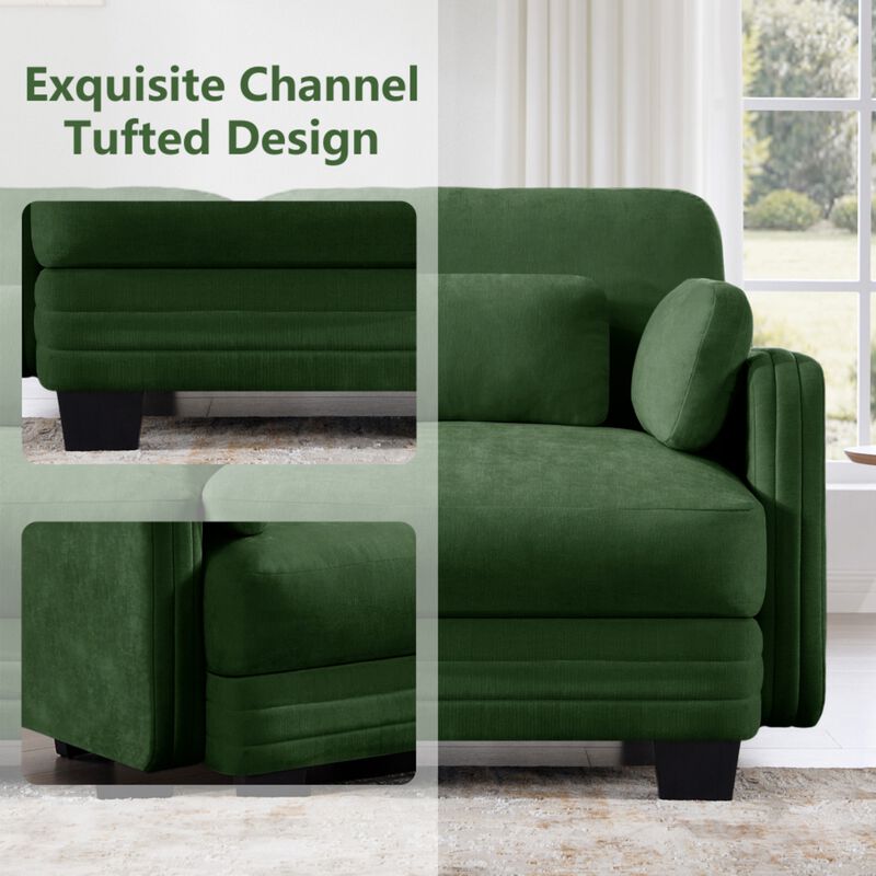 Dresok Chenille U-Shaped Modular Sectional Sofa image number 6