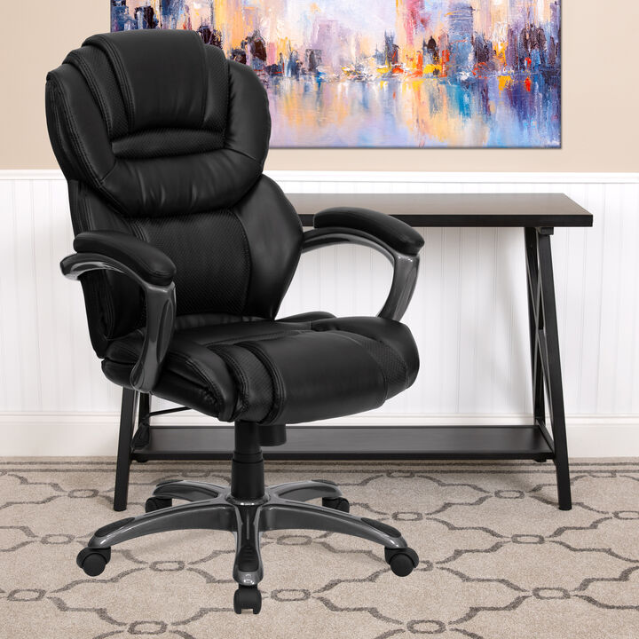 Stella High Back Brown LeatherSoft Executive Swivel Ergonomic Office Chair with Arms