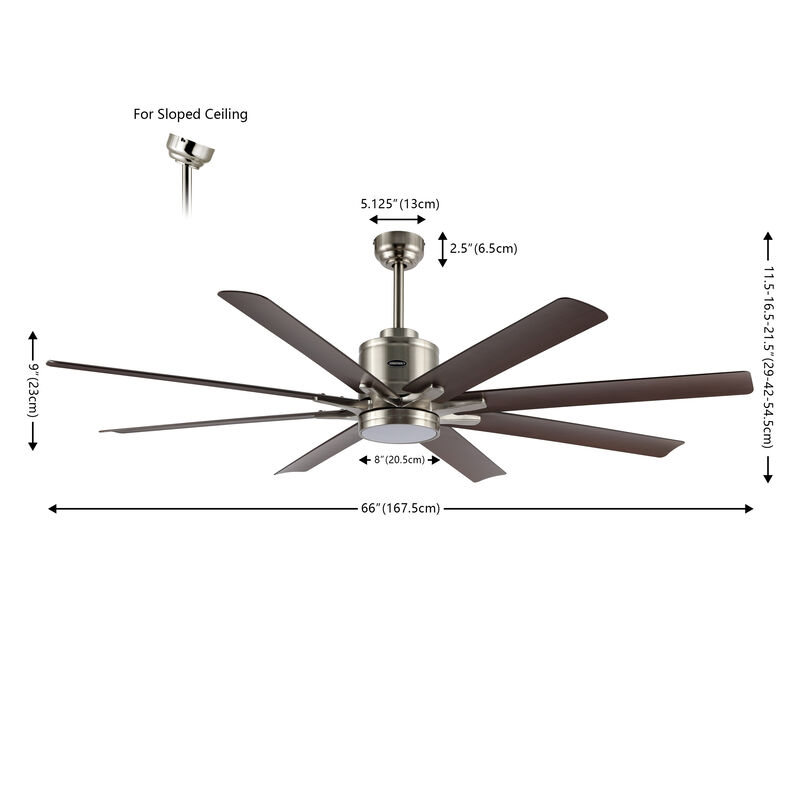 Octo Contemporary Industrial Iron/Plastic Ceiling Fan with Integrated LED Light