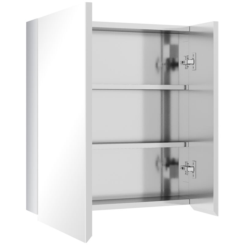 kleankin Bathroom Cabinet Wall Mounted Mirror Cabinet with Hinged Doors