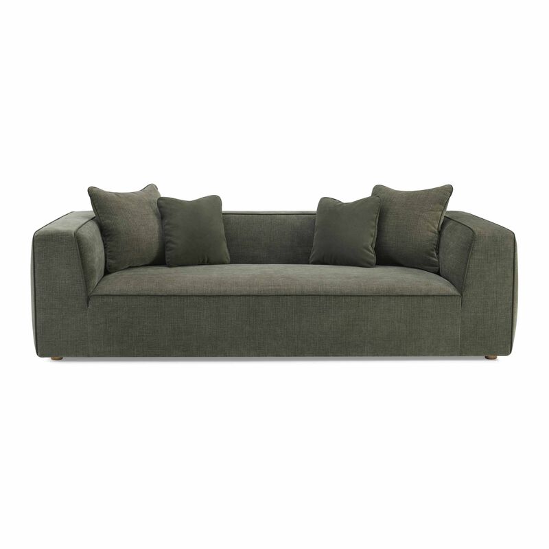 Tristine Olive Green Upcycled Basketweave Sofa image number 2