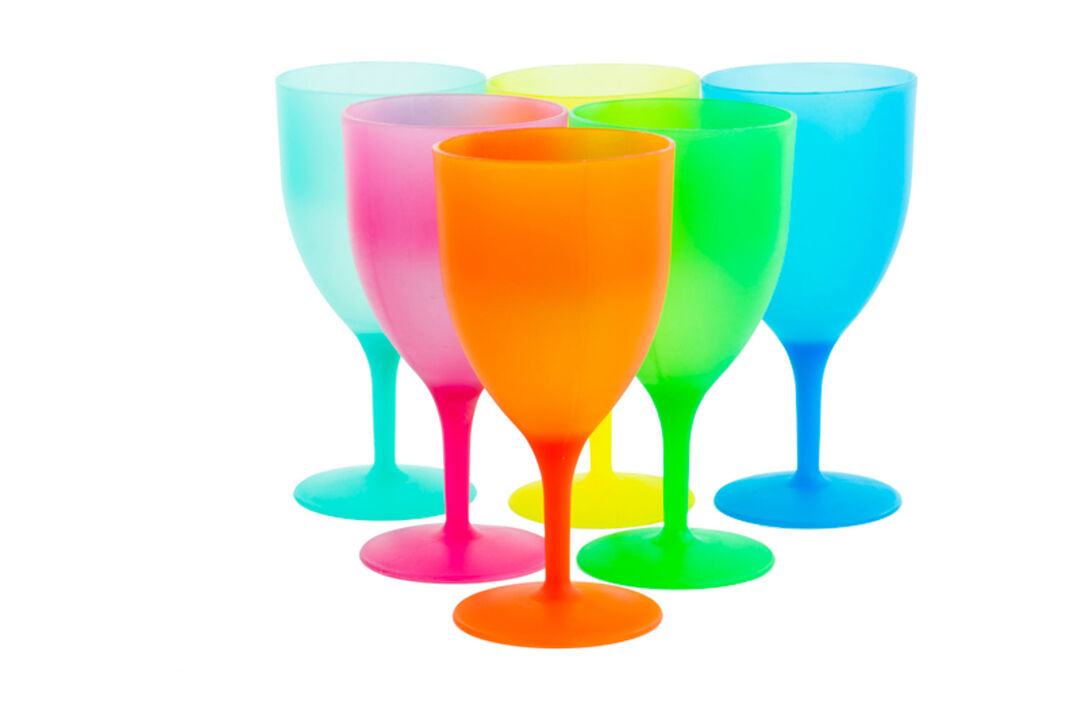 Colorful Plastic Reusable 14 oz. Water Goblets - 6 Pack