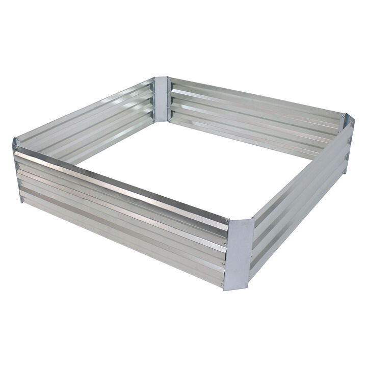 4x4 ft (1.2x1.2 m) Galvanized Steel Square-Shaped Raised Garden Bed
