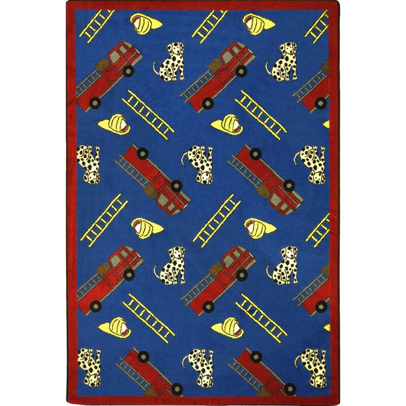 Joy Carpets Playful Patterns Hook and Ladder 7'8 x 10'9 Area Rug in Color Blue