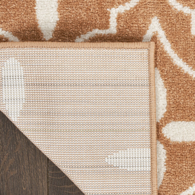 HomeRoots 4' X 6' Copper Geometric Indoor Outdoor Area Rug image number 2