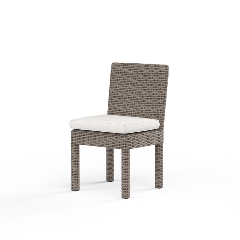 Coronado Armless Dining Chair in Canvas Flax w/ Self Welt