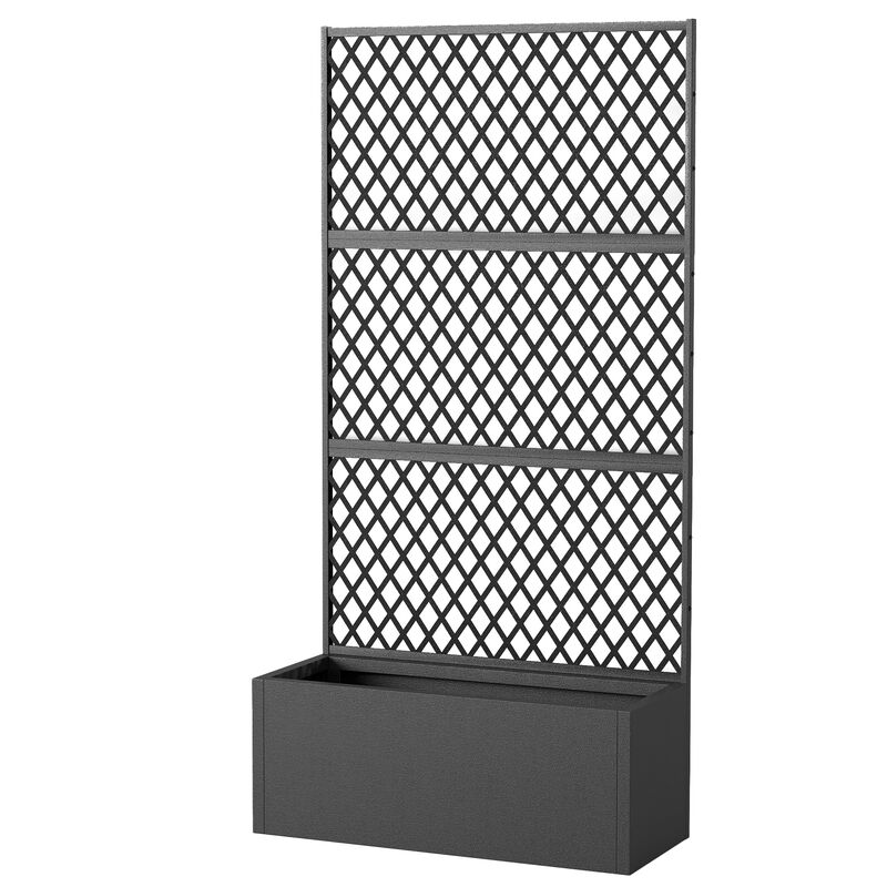Hivvago Diamond Lattice Metal Garden Bed with Trellis image number 0
