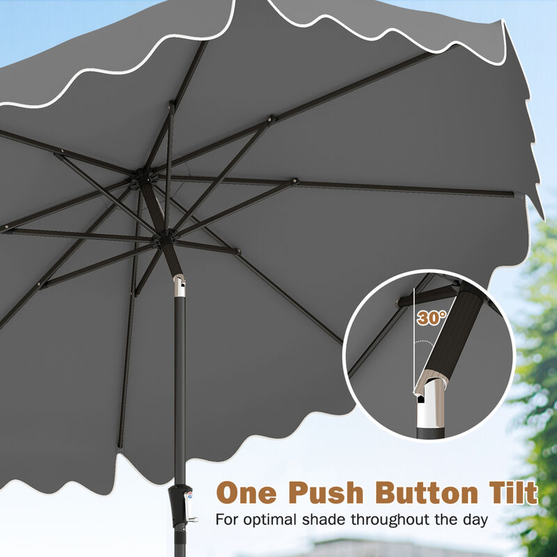 9.5 patio umbrella 9FT with Auto Tilt Enjoy lasting shade and timeless style with PELLEBANT outdoor patio umbrella Blissun 9' Outdoor Patio Umbrella,