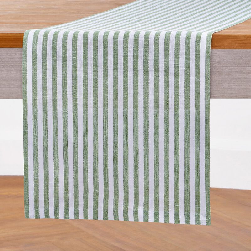 Solino Home Amalfi Stripe 100% Linen Table Runner &ndash; Handcrafted, Machine Washable, Perfect for Holiday and Everyday Dining