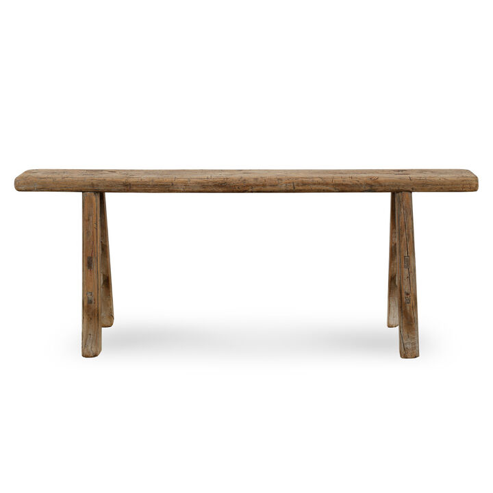 Vintage Reclaimed Entryway Bench in Natural Wood