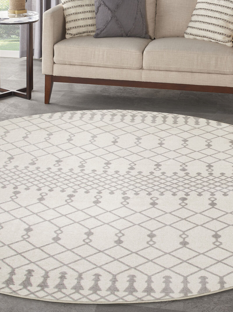 Astra Machine Washable ASW10 Ivory 7'10" Round Rug