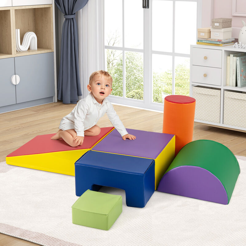 6-Piece Modular Foam Climbing Play Blocks for Toddlers &ndash; Indoor Activity Set