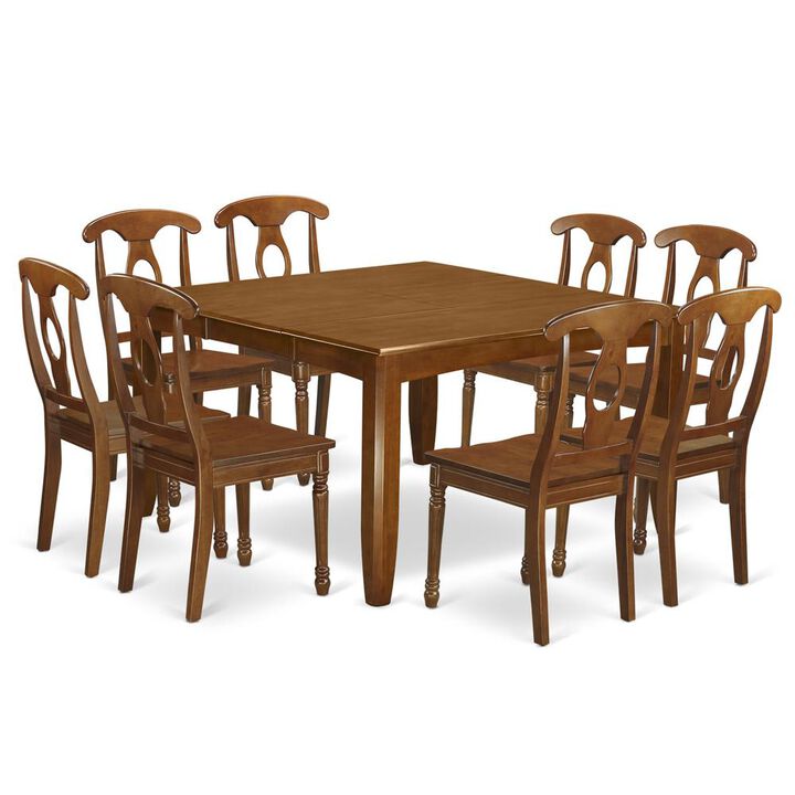 9 Pc formal Dining room set Dining Table with Leaf and 8 Dinette Chairs.