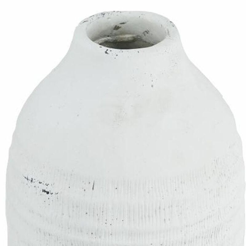 HomeRoots 12" White Stoneware Round Jug Vase image number 3