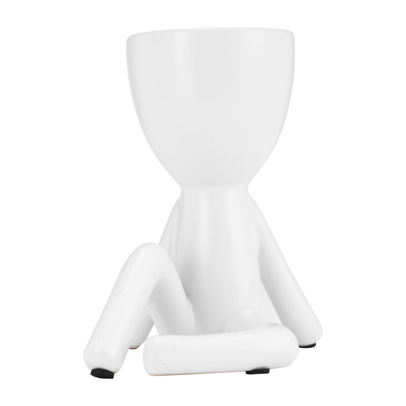 S/3 8" Sitting Humans, White image number 3