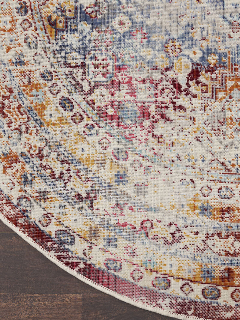 Vintage Kashan VKA09 Multicolor 6' x Round Rug