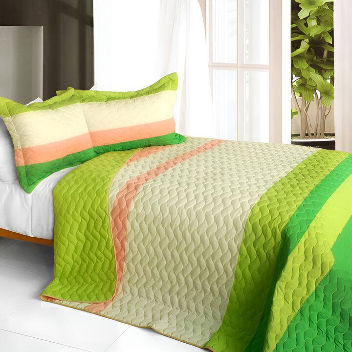 3-Piece Patchwork Quilt Set with Matching Pillow Shams