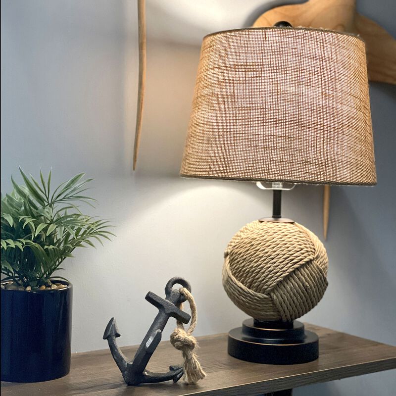 Set Of 2 Nautical Rope Table Lamps 225 Coastal Beach Decor Accent Lighting image number 6