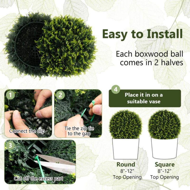 Hivvago 2 Pieces Indoor Outdoor Faux Decorative Balls