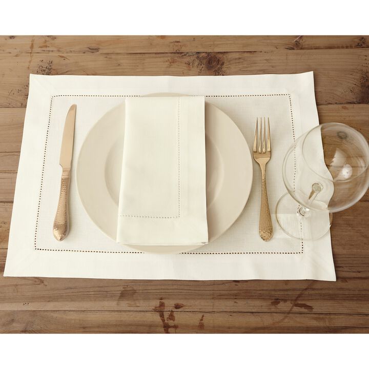 Cotton Linen Dinner Napkins - Cotton Linen Hemstitch
