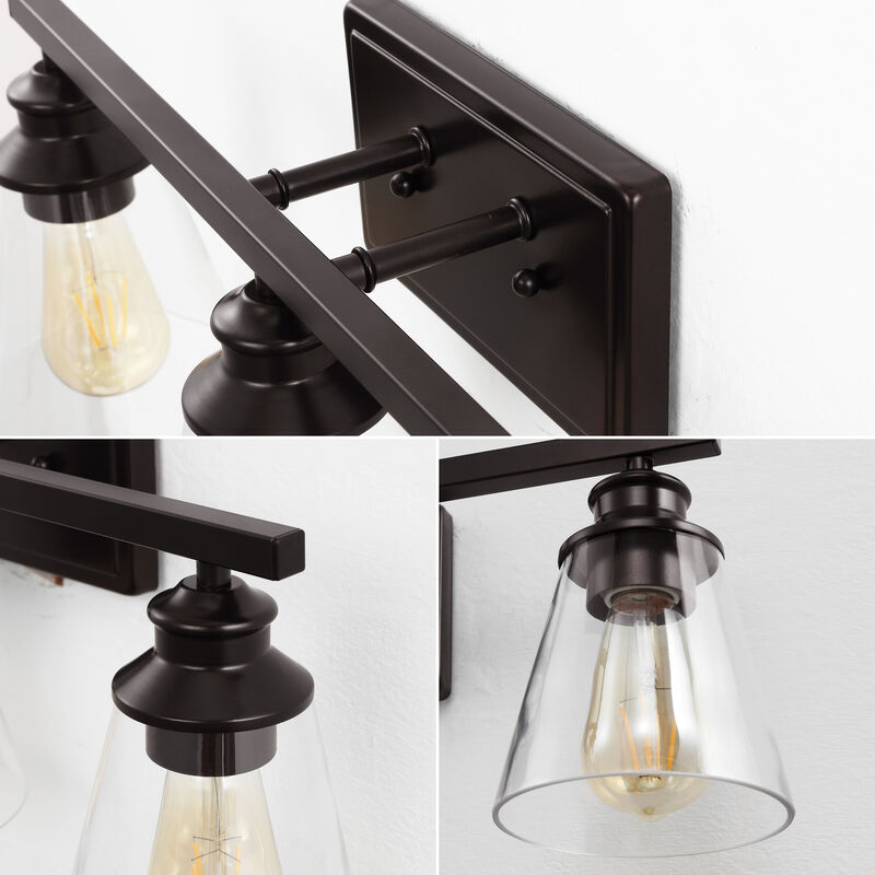 Arlo 22.88" 3-Light Vintage Classic Vanity Light with Bathroom Hardware Accessory 5-Piece Set
