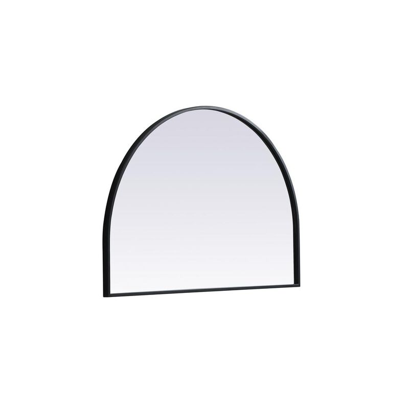 Elegant Decor Metal Frame Arch Mirror 33x24 Inch in Black