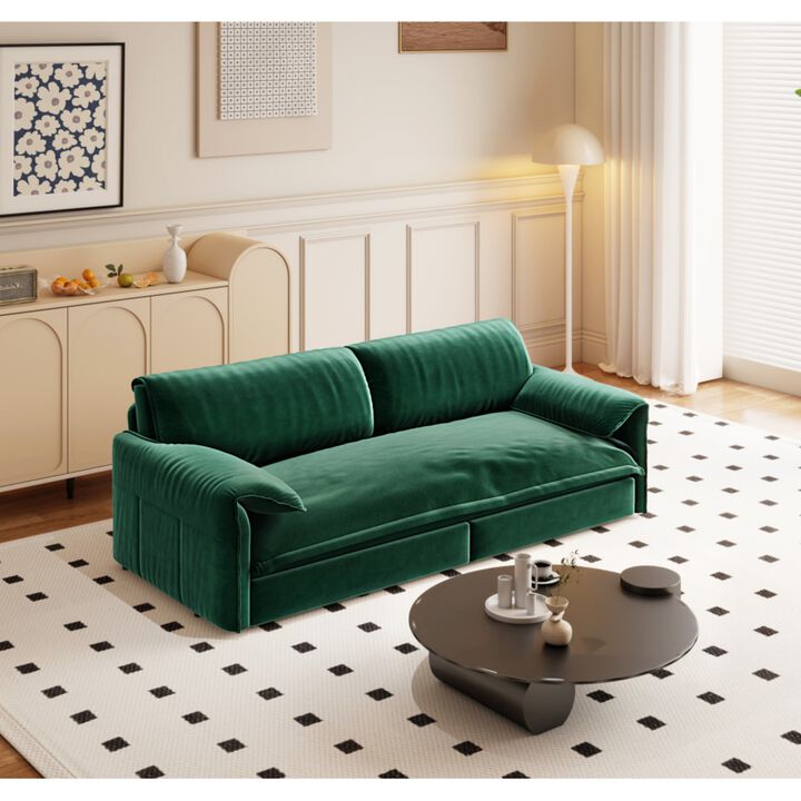 Lescet Velvet Pull‑Out Sleeper Sofa Bed
