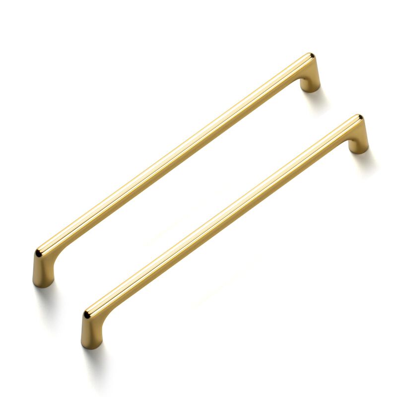 Goo-Ki Polished Gold Cabinet Pull in Modern Style,7.6 Inch(192mm) Hole CenterZinc Alloy Cabinet Handle,2 Pack