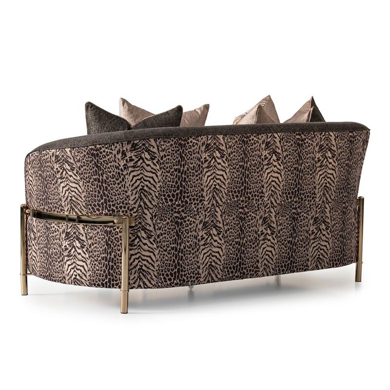 Michael Amini Lisbon Loveseat - Onyx/Gold