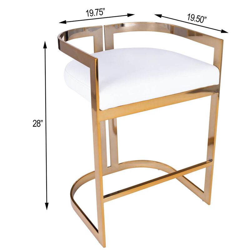 Butler Specialty Company Clarence Faux Leather 25 Counter Stool, Gold