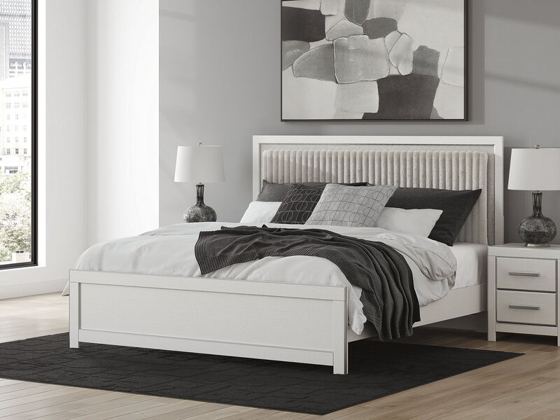 Birmonton King Upholstered Panel Platform Bed image number 1