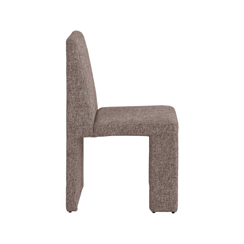 Meridian Furniture Benson Brown Linen Textured Fabric Dining Chair, Set of 2