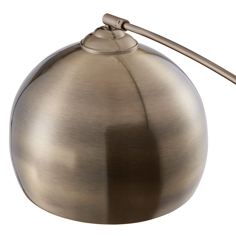 Arquer Arc 68" Metal Floor Lamp with Bell Shade, Antique Brass image number 3