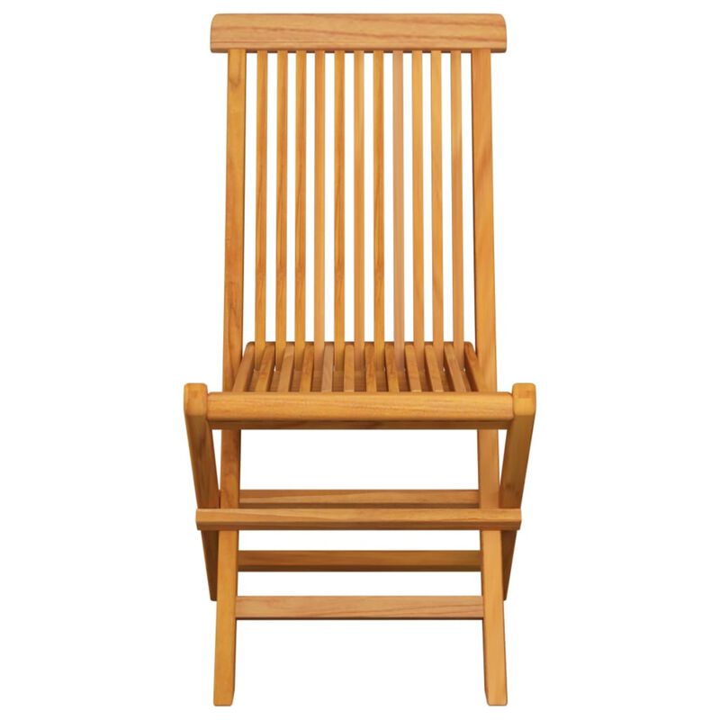 vidaXL Garden Chairs with Gray Cushions 2 pcs Solid Teak Wood