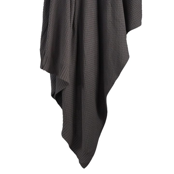 Cotton Knit Slate King Blanket