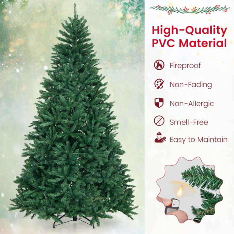 Hivvago 7.5 Feet Artificial Christmas Tree with Folding Metal Stand