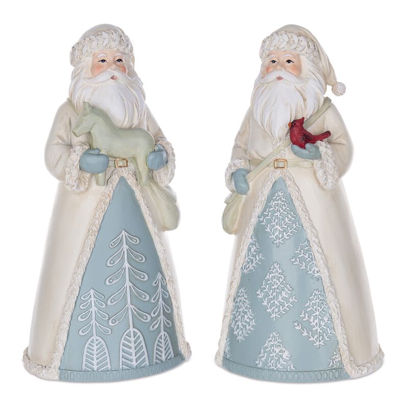 Set of 2 Santa Figurines for Christmas Décor