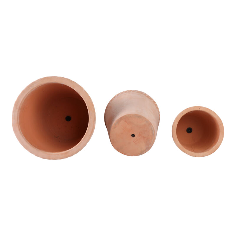 S/3 9/12/15" Terracotta Planters, Natural image number 5