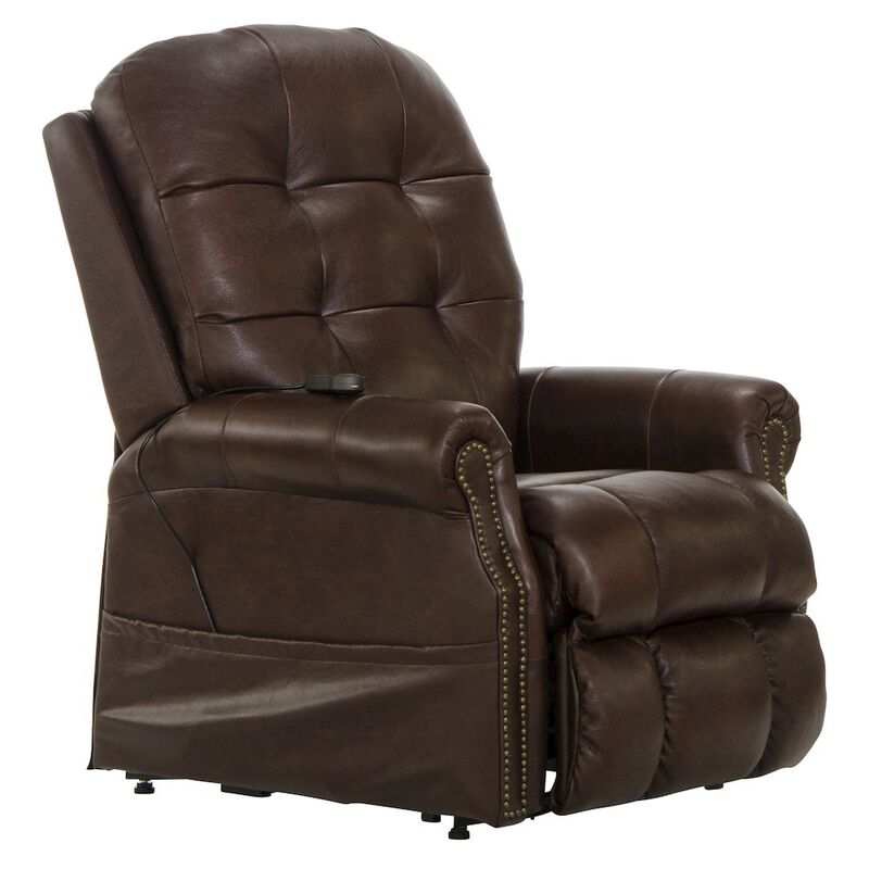 Catnapper Madison Italian Leather Power Lift Lay Flat Recliner with Heat & Massage