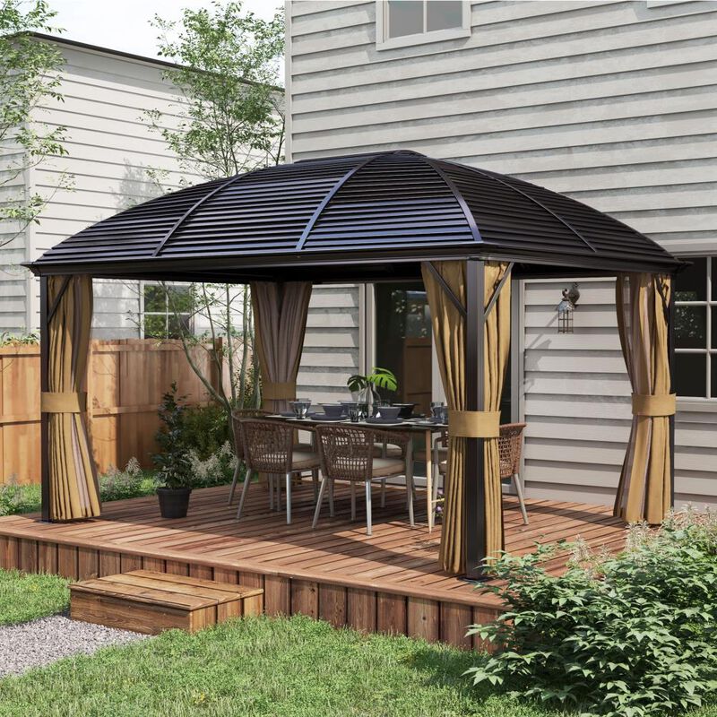 Hivvago 10x14 Patio Gazebo with Curtains Enclosure image number 1